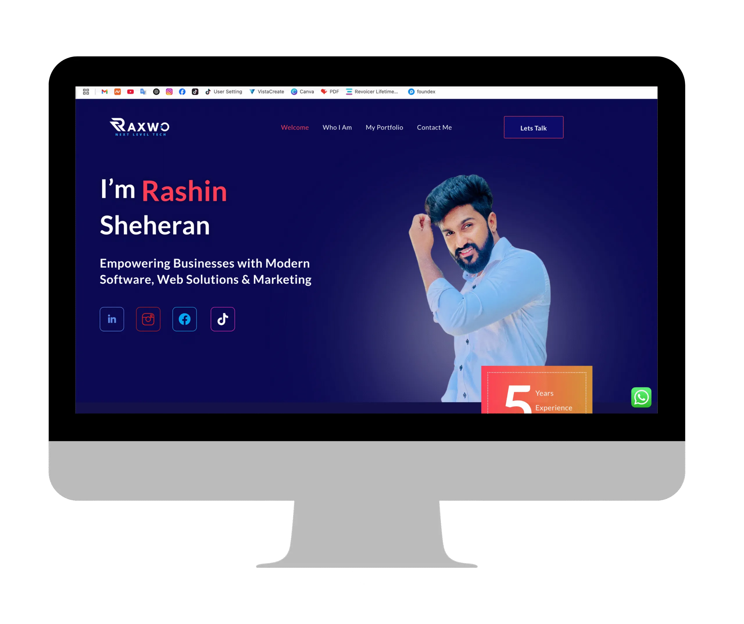 Creative portfolio website showcasing artwork, projects, and services for designers, photographers, and freelancers